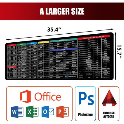 Keyboard Shortcut Mat & Mouse Pad – Maximize Productivity and Comfort While You Work!