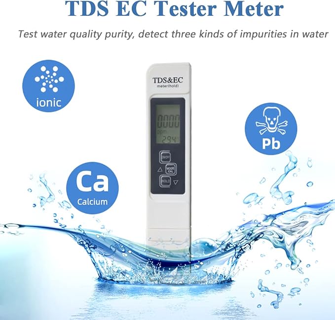 3-in-1 TDS, EC & Temperature Meter – Accurate Water Quality Tester