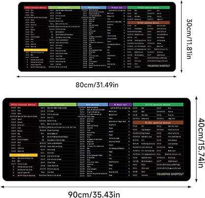 Keyboard Shortcut Mat & Mouse Pad – Maximize Productivity and Comfort While You Work!
