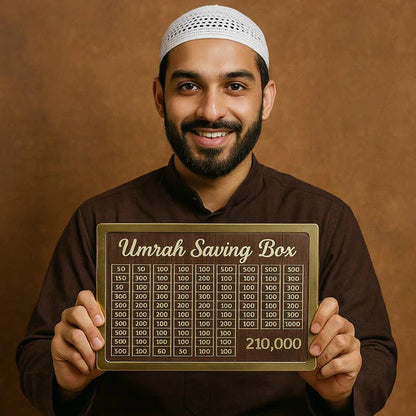 Umrah Saving Box – Inspire Daily Savings for a Blessed Journey!