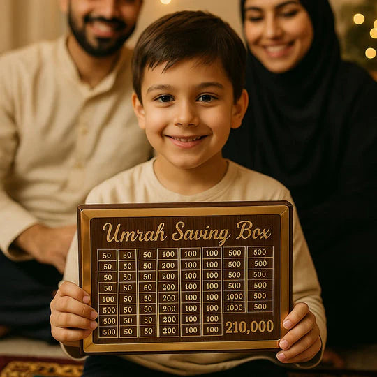 Umrah Saving Box – Inspire Daily Savings for a Blessed Journey!