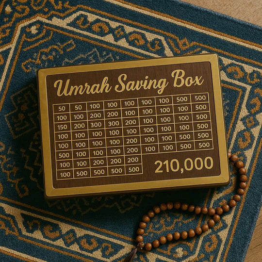 Umrah Saving Box – Inspire Daily Savings for a Blessed Journey!