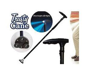 TrustyCane Foldable Walking Stick With Light – Stability & Support Wherever You Go!
