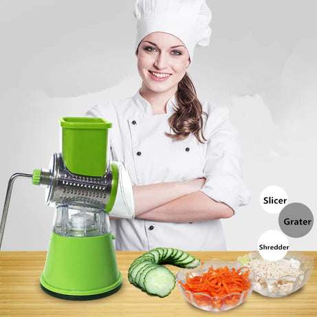 Tabletop Drum Grater/Cutter – Effortless Grating and Slicing for Every Meal!